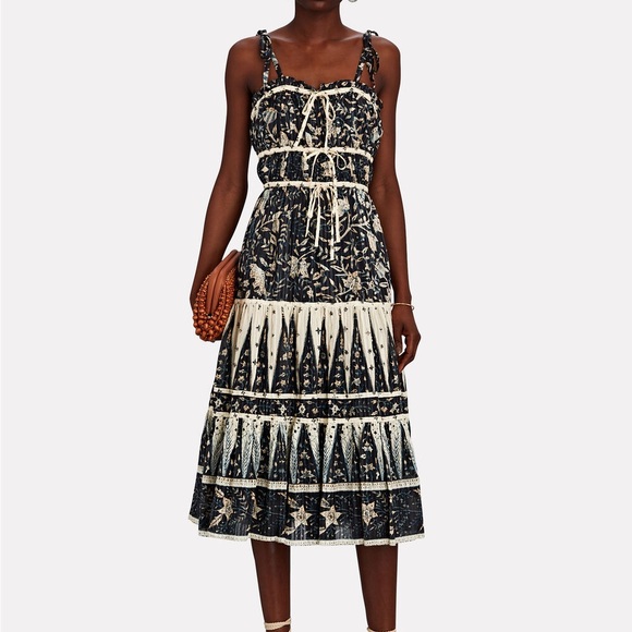 Ulla Johnson Black and Cream Maxi Dress - Picture 1 of 5